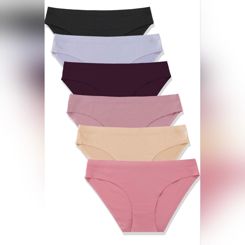 FINETOO 6 Pack Women’s Seamless Hipster Underwear No Show Panties SIZE L- NWT